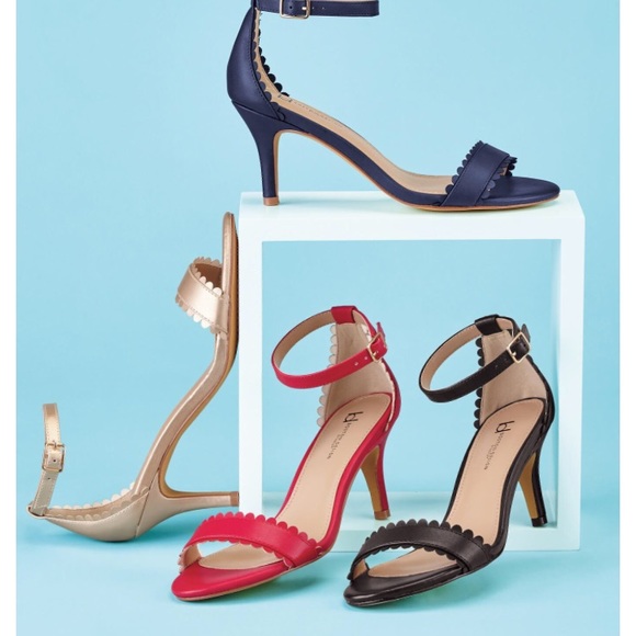 Shoes - Boston Design Studio Scalloped Ankle Strap Sandal